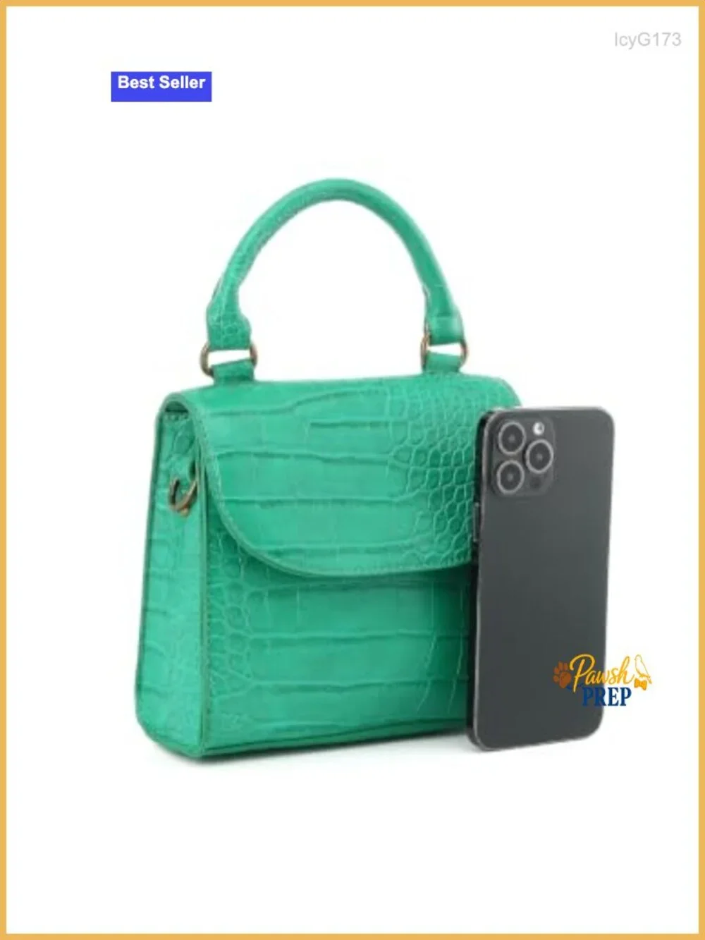 Vegan Leather Croc-Embossed Satchel Crossbody Bag with Detachable Strap